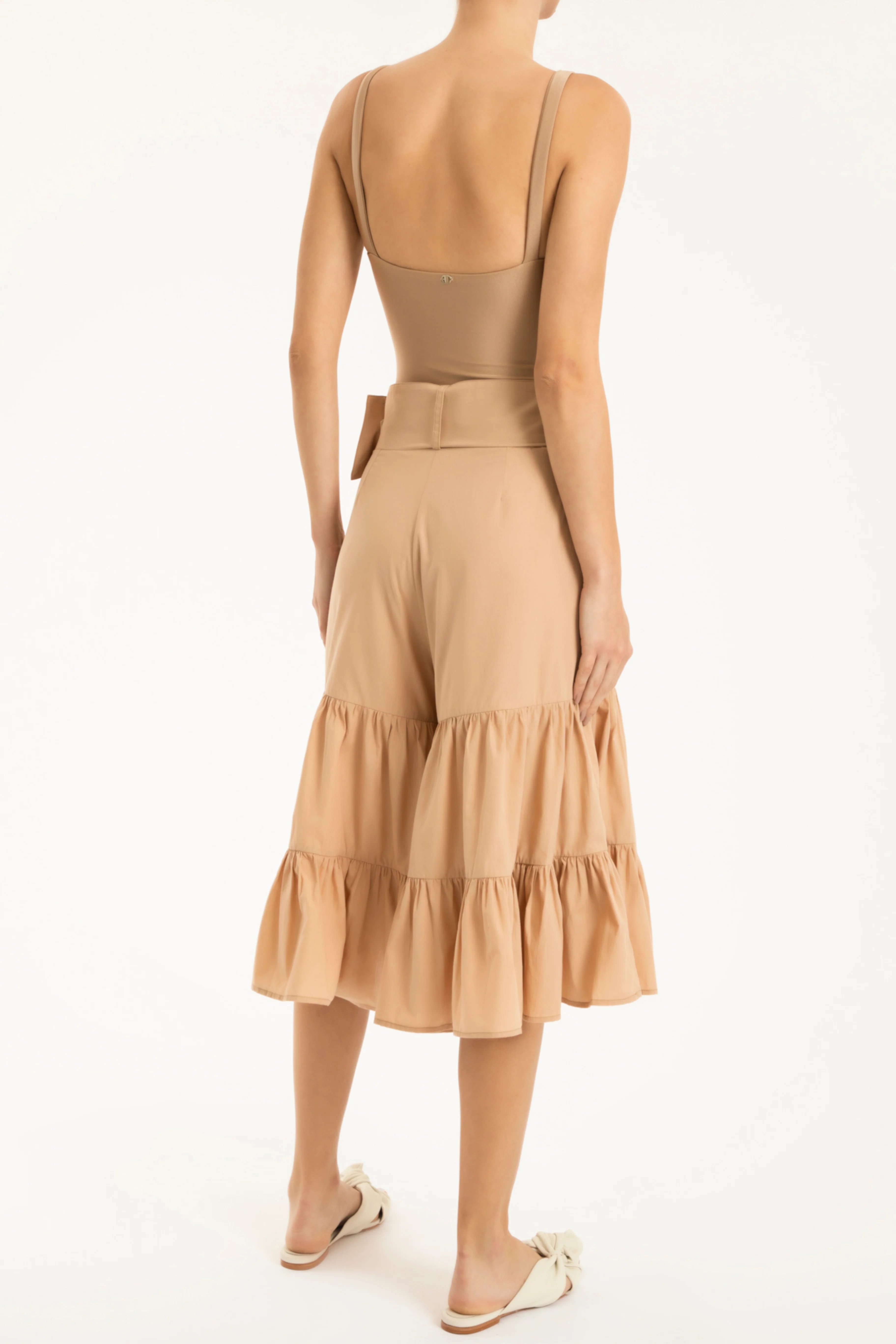 Solid Pantacourt Pants With Hoop - Image 3