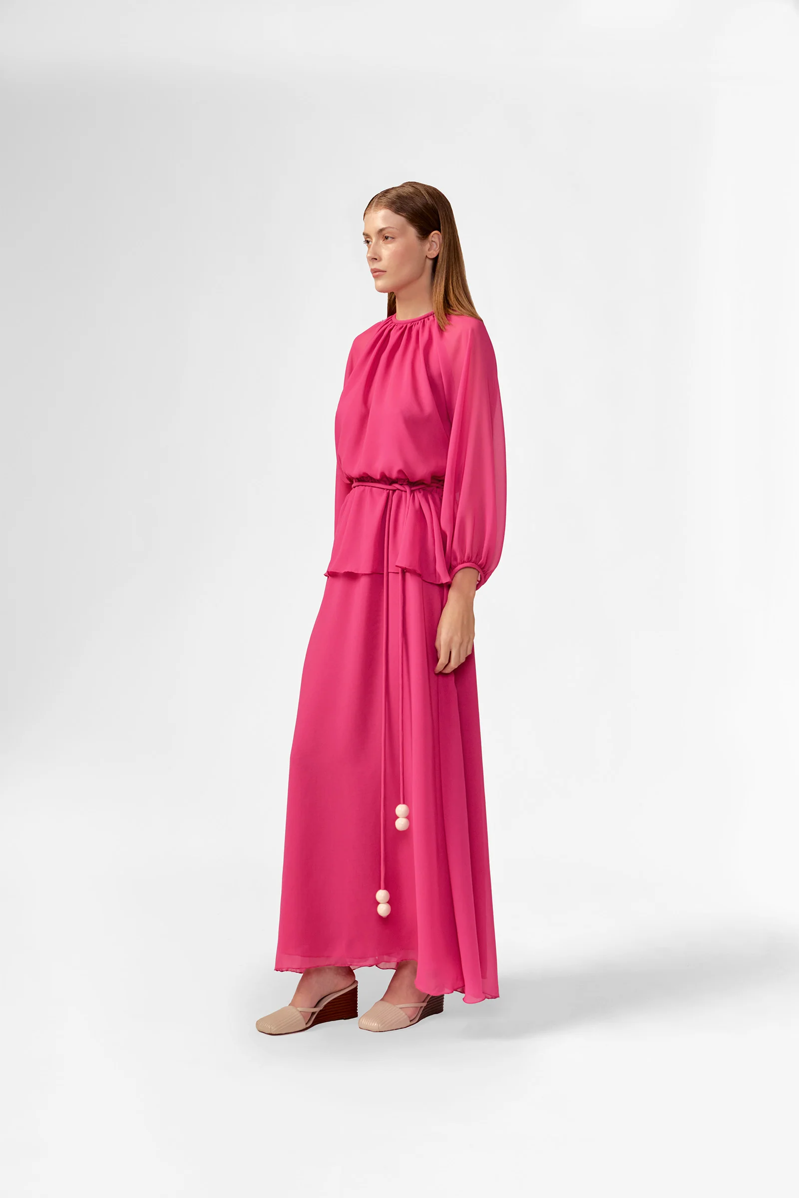 Solid Peplum Maxi Dress - Image 4
