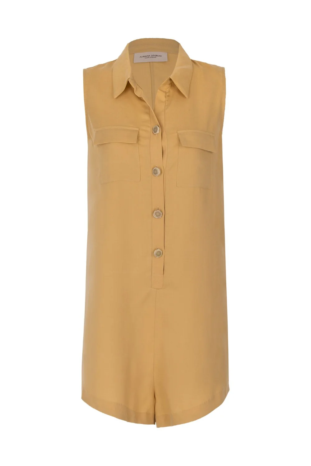Safari Solid Playsuit with Pockets - Image 4