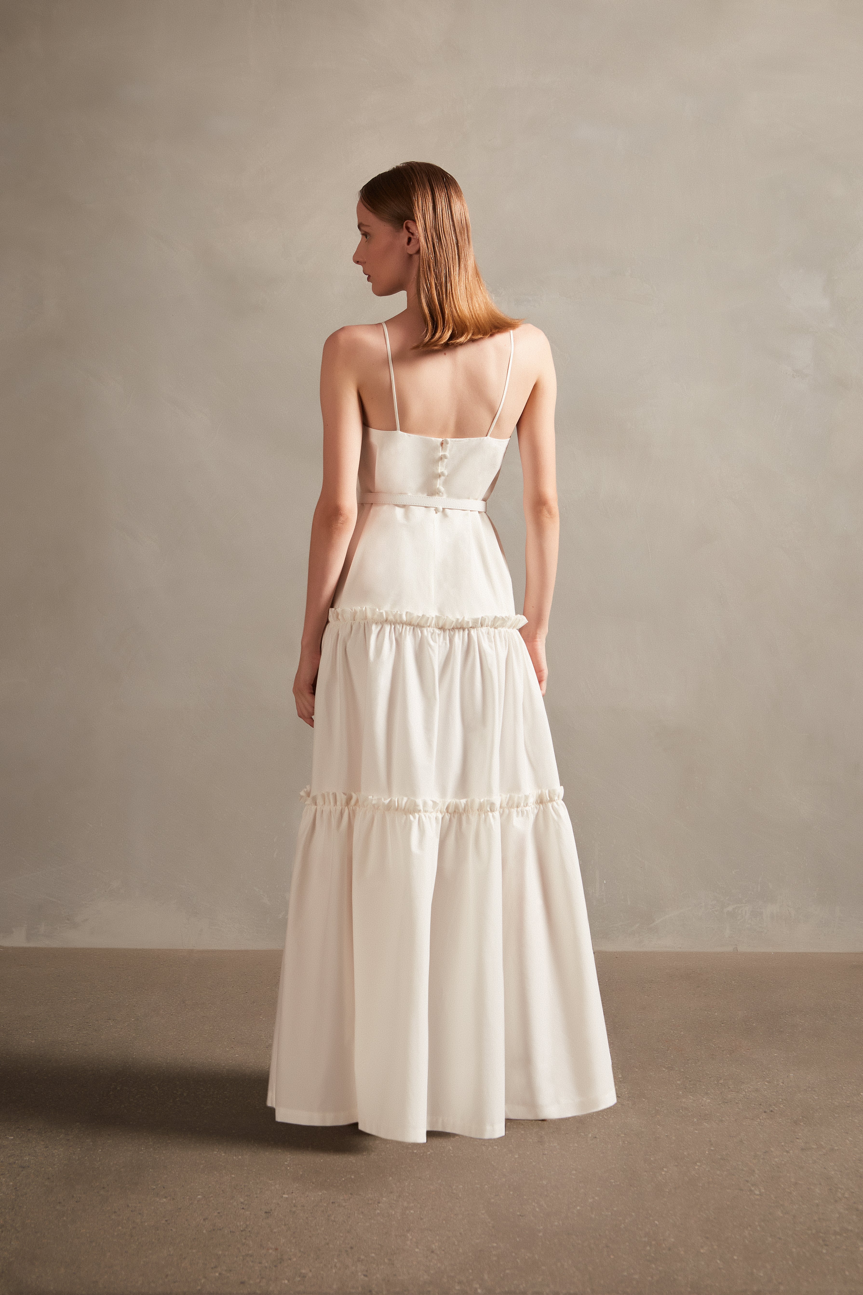Solid Ruffled Long Dress - Image 2