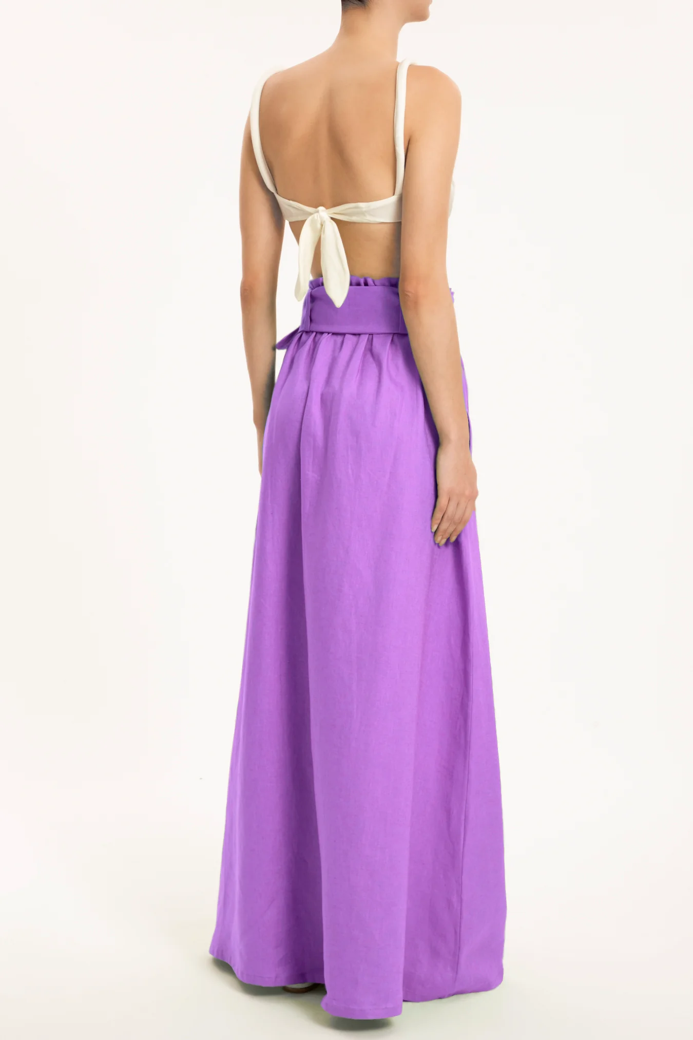 Solid Ruffled Long Skirt - Image 2
