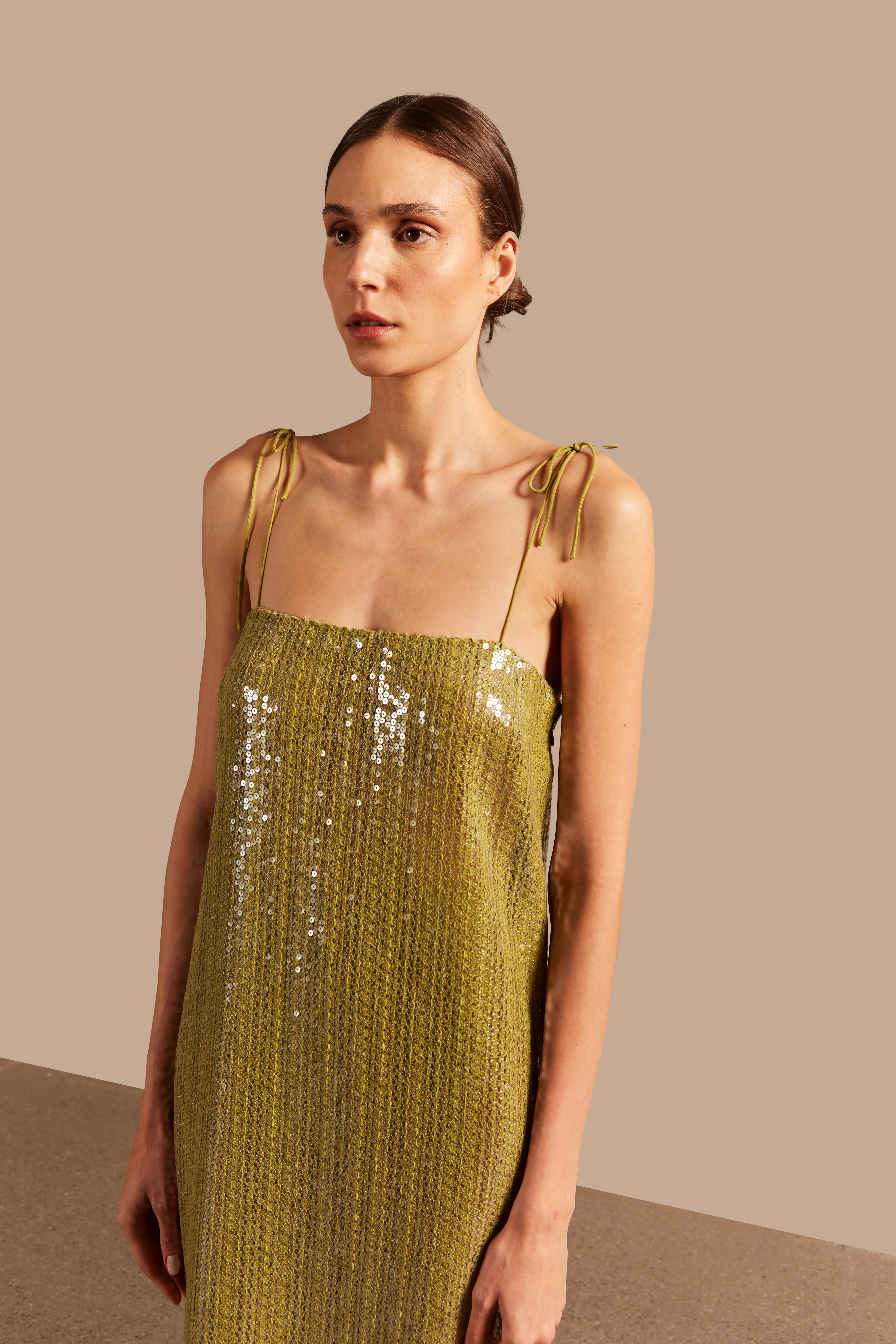 Solid Sequins Midi Dress - Image 3