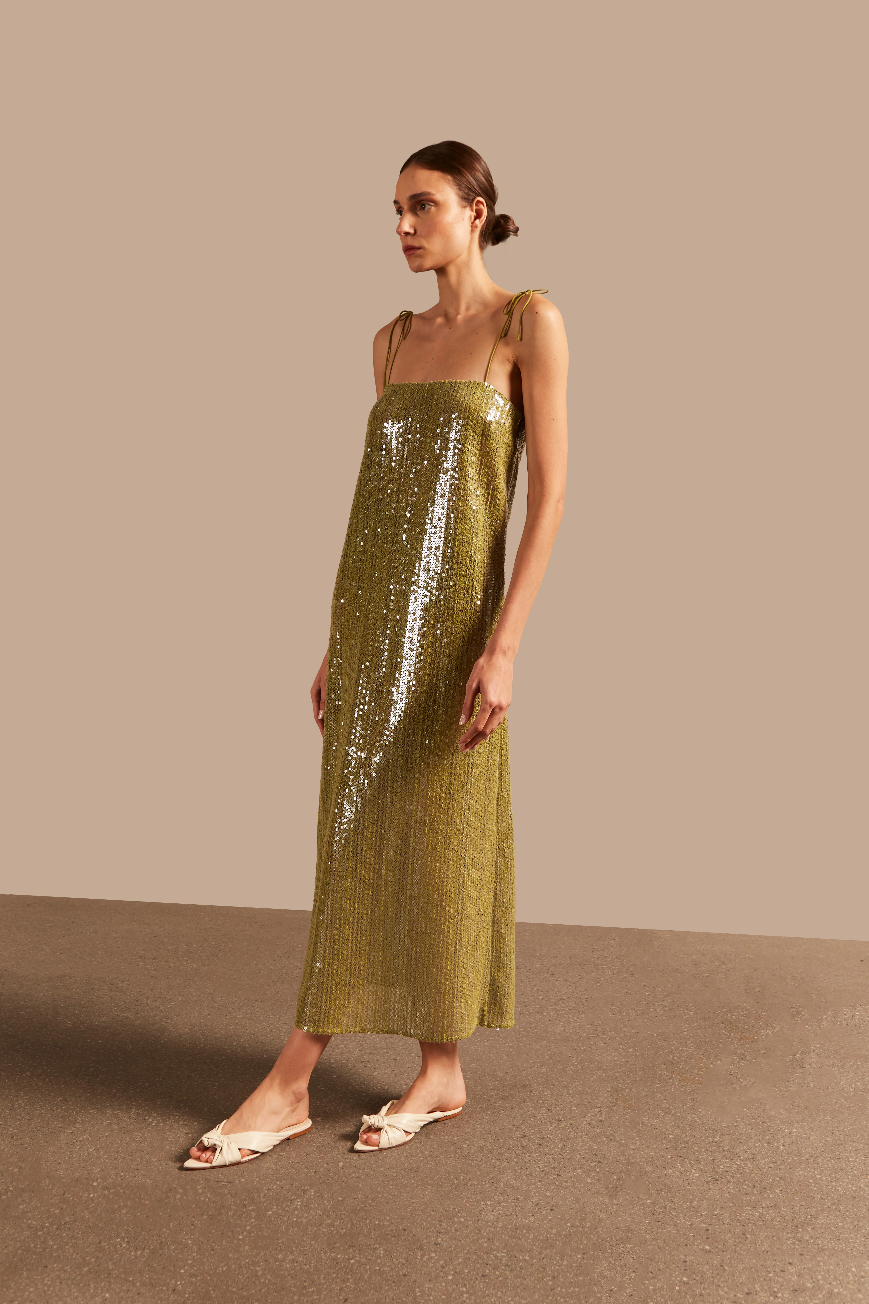 Solid Sequins Midi Dress - Image 4