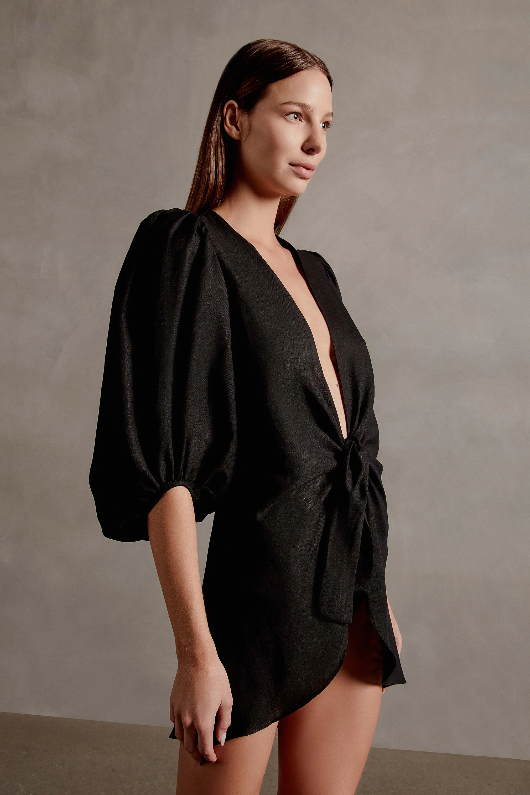 Solid Shirt With Voluminous Sleeves