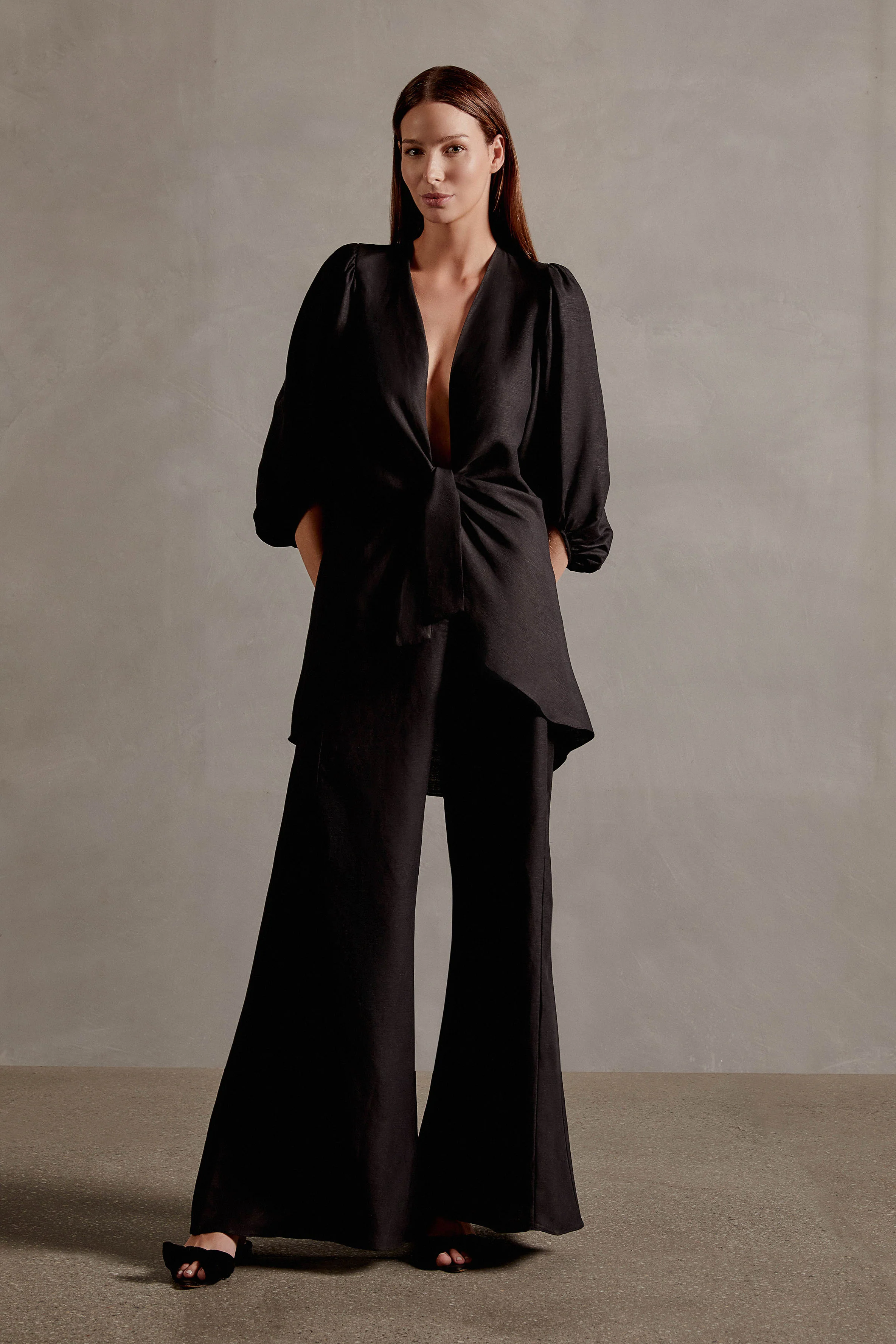 Solid Shirt With Voluminous Sleeves - Image 5