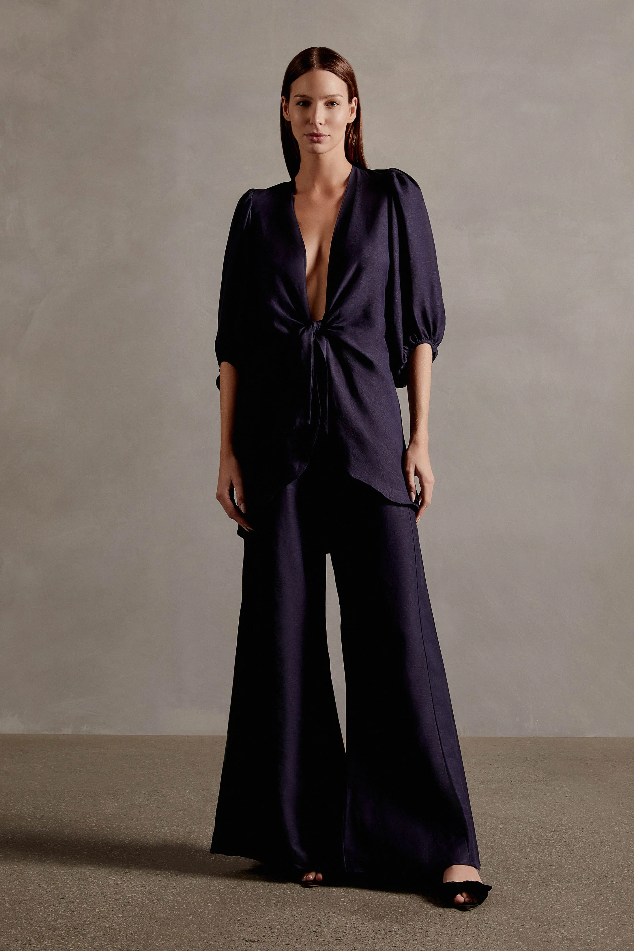 Solid Shirt With Voluminous Sleeves - Image 6
