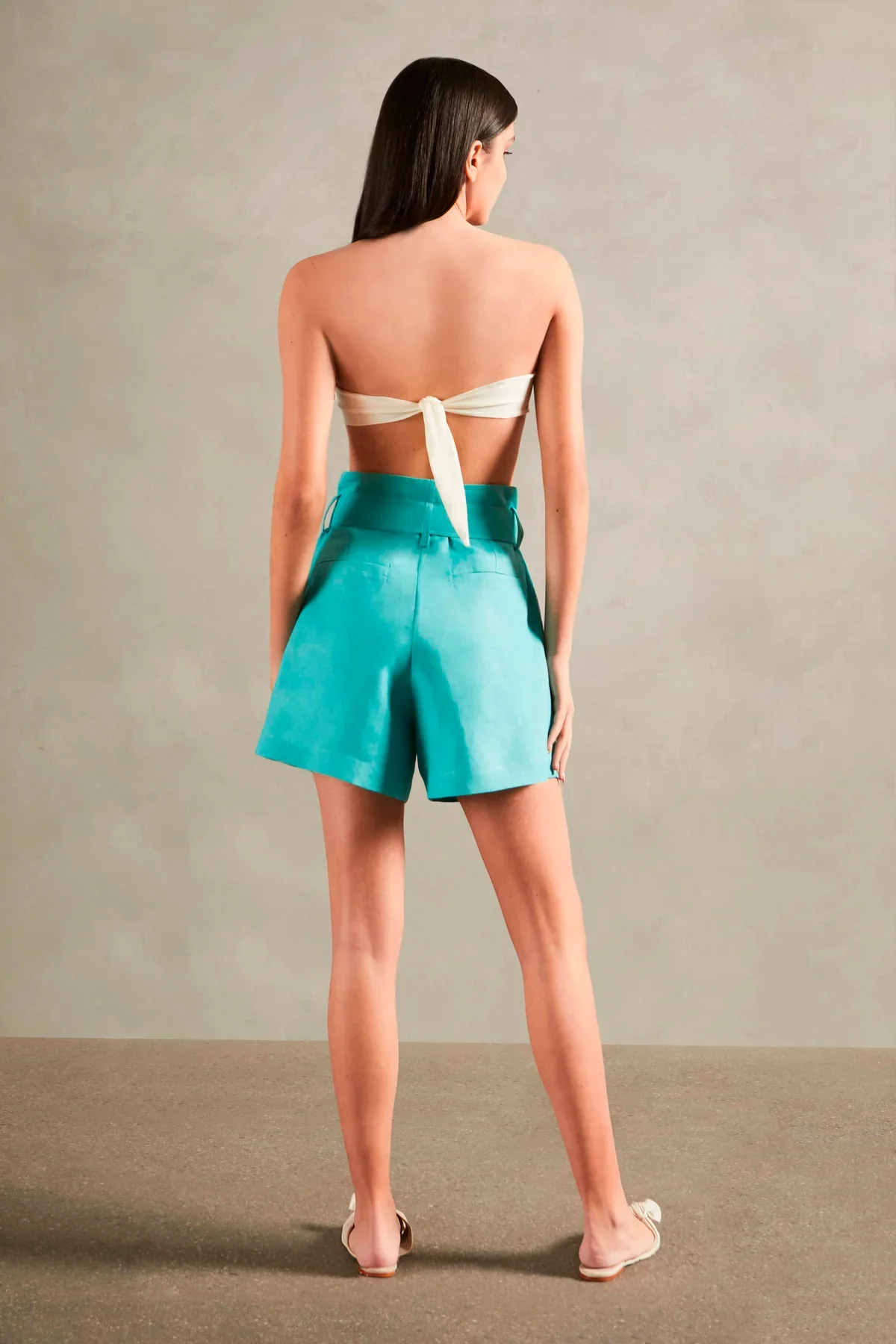Solid Shorts With Sash - Image 3