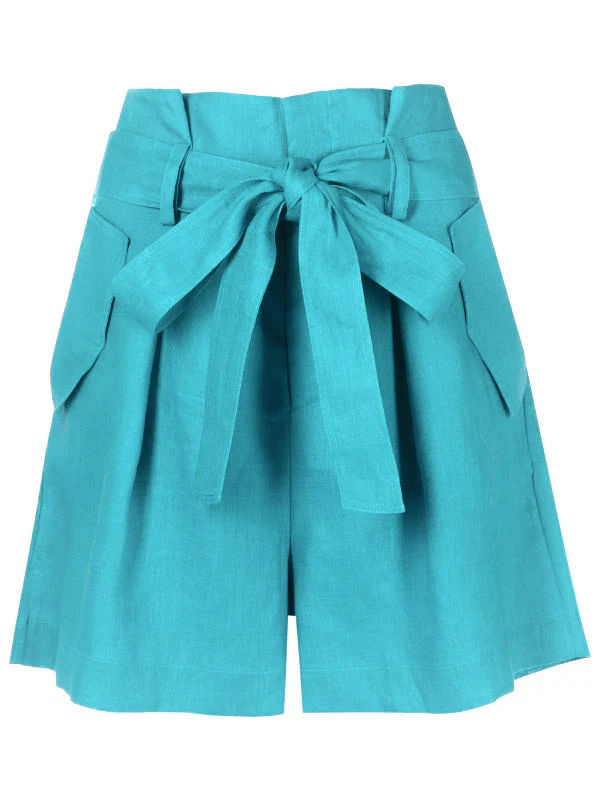 Solid Shorts With Sash - Image 5