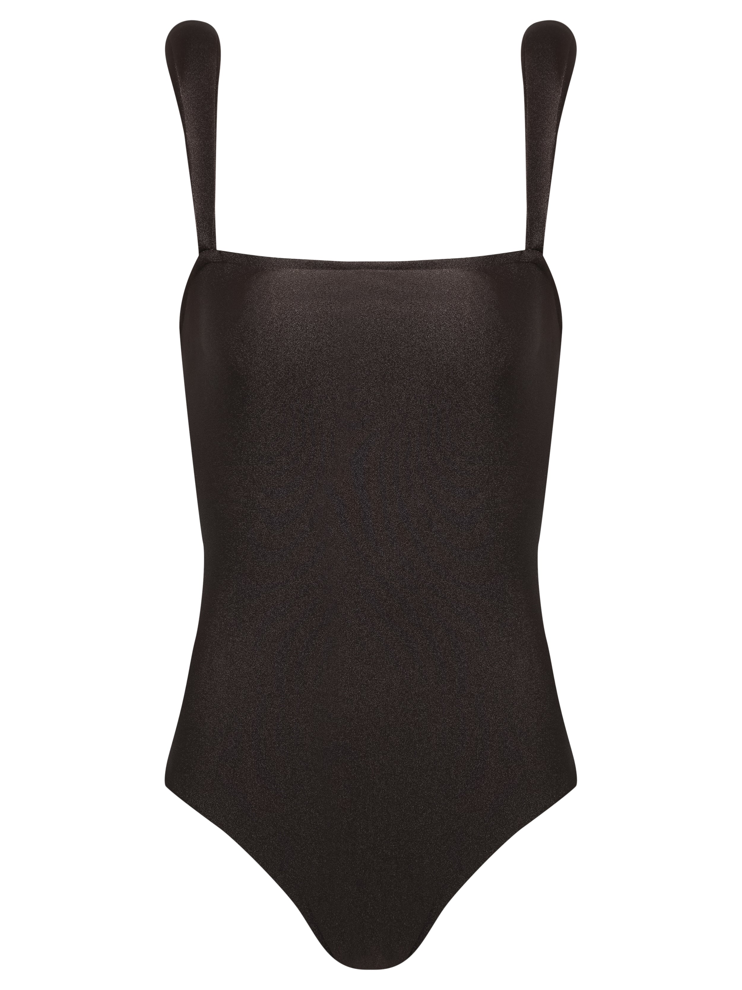 Solid Shoulder-Pad Swimsuit - Image 4
