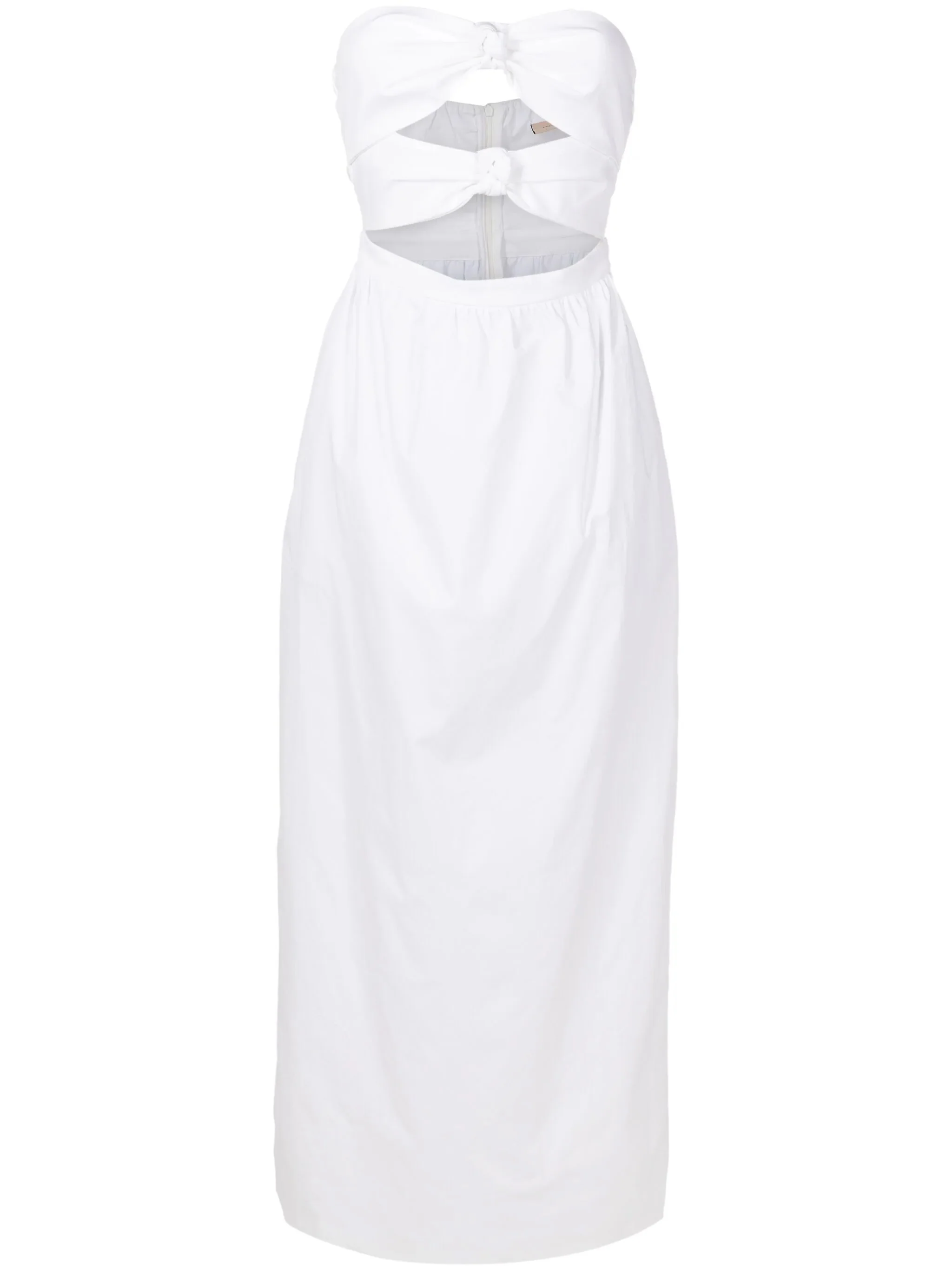 Solid Strapless Double-Knot Long Dress - Image 5