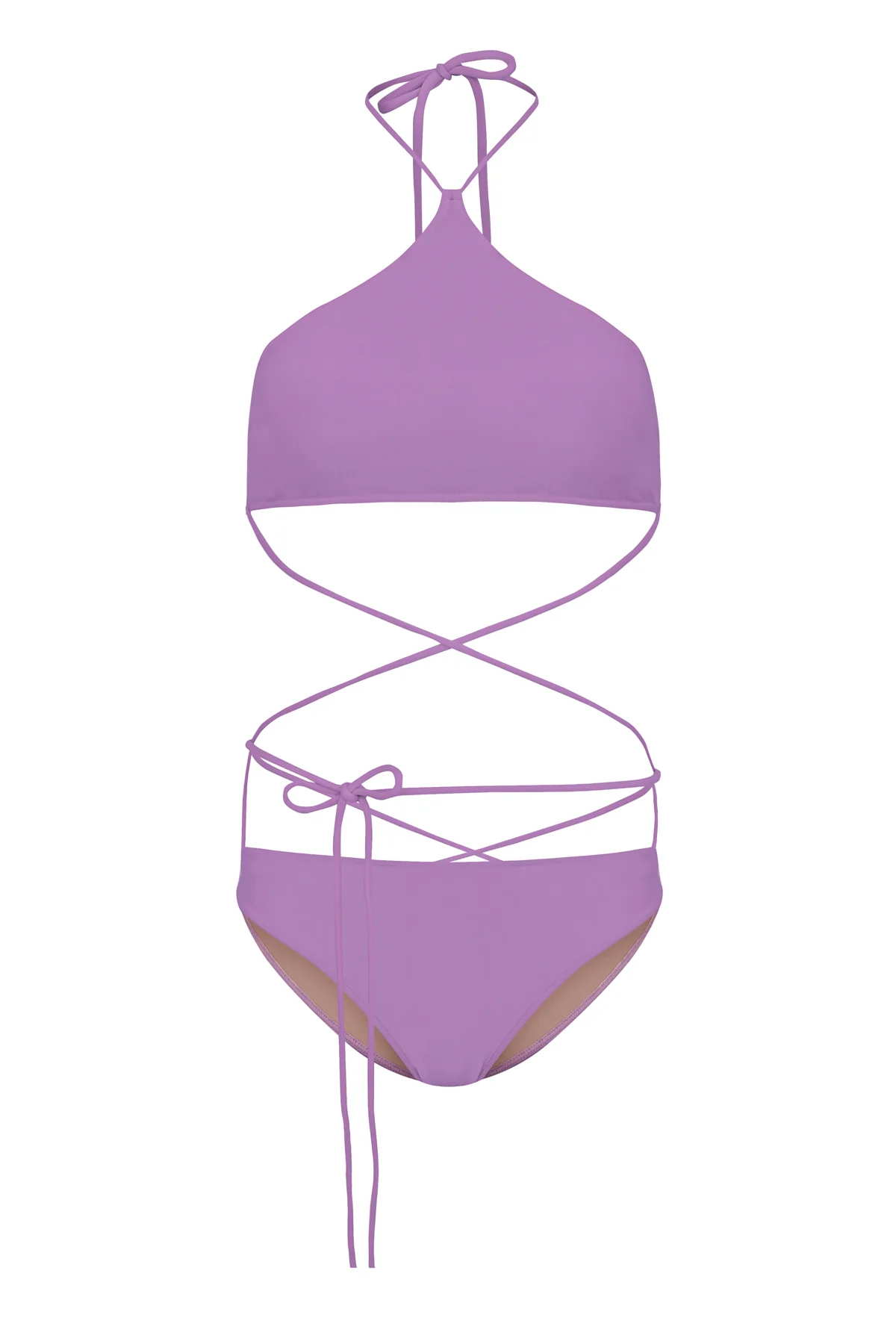 Solid Wraparound Bikini - Image 4