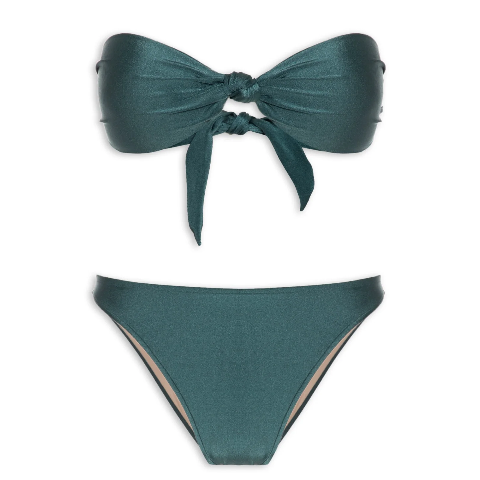 Spray Of Flower Solid High-Leg Strapless Bikini - Image 4