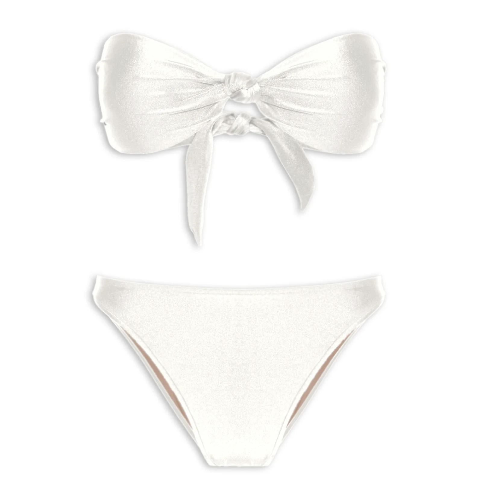 Spray Of Flower Solid High-Leg Strapless Bikini - Image 5