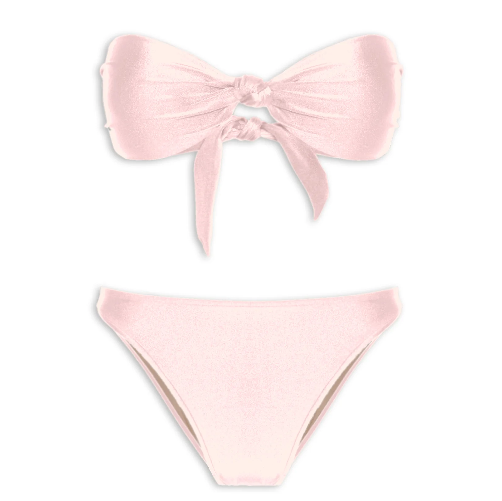 Spray Of Flower Solid High-Leg Strapless Bikini - Image 6