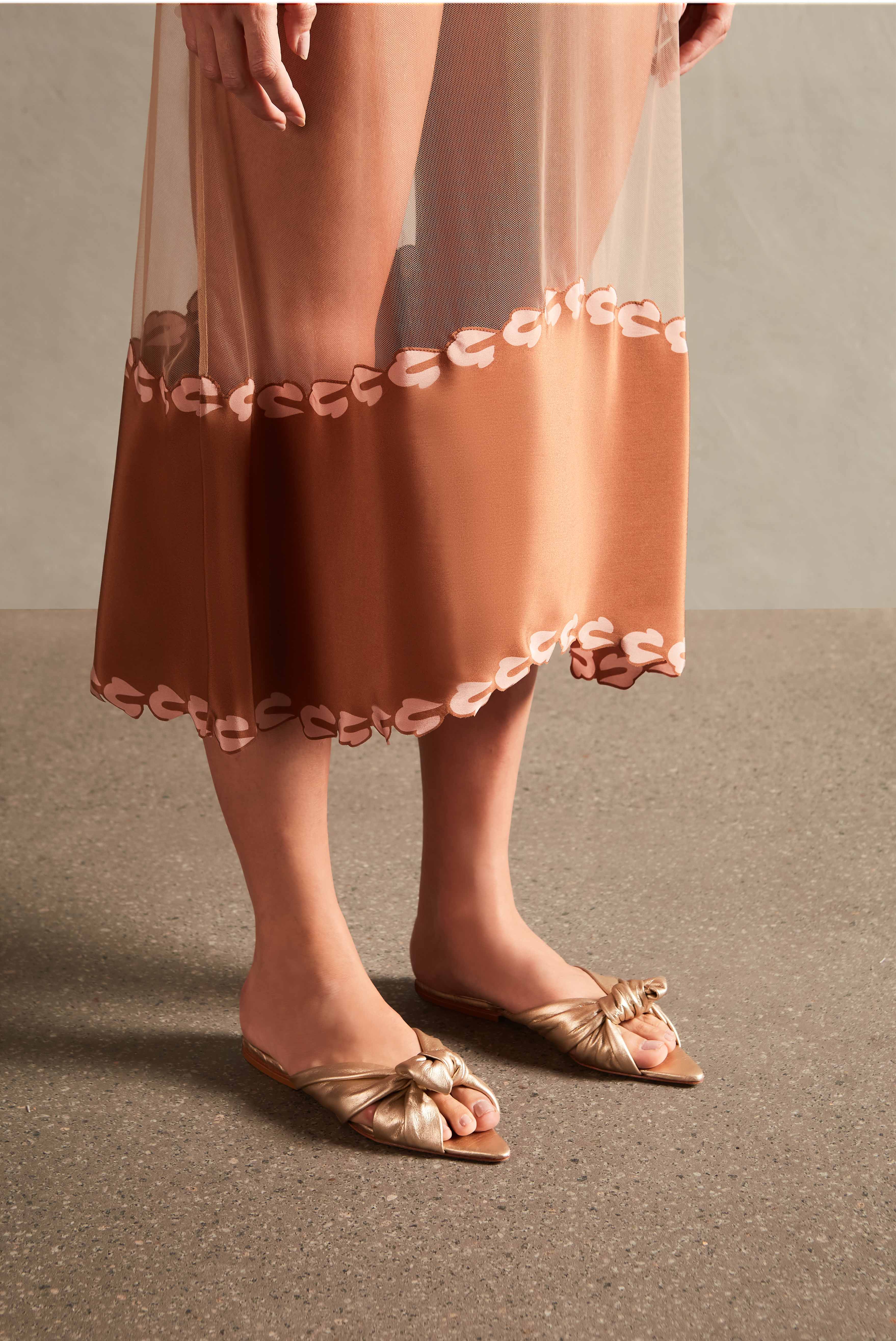 Spray Of Flower Tulle Midi Skirt - Image 3