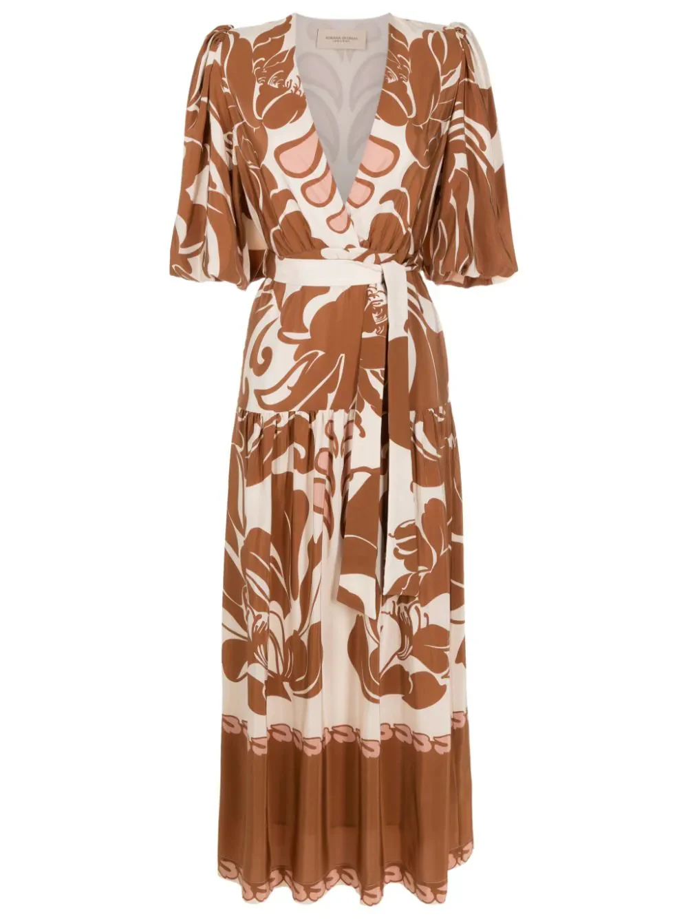 Spray Of Flower V-Neck Long Dress - Image 4