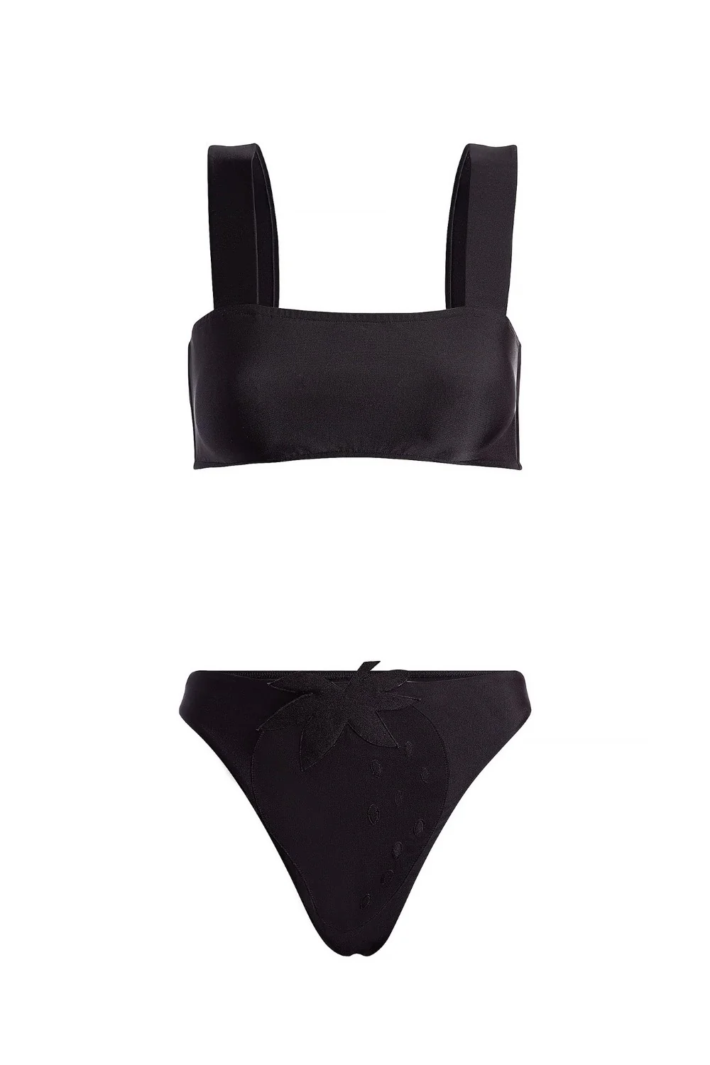 Black Strawberry High Leg Bikini - Image 4