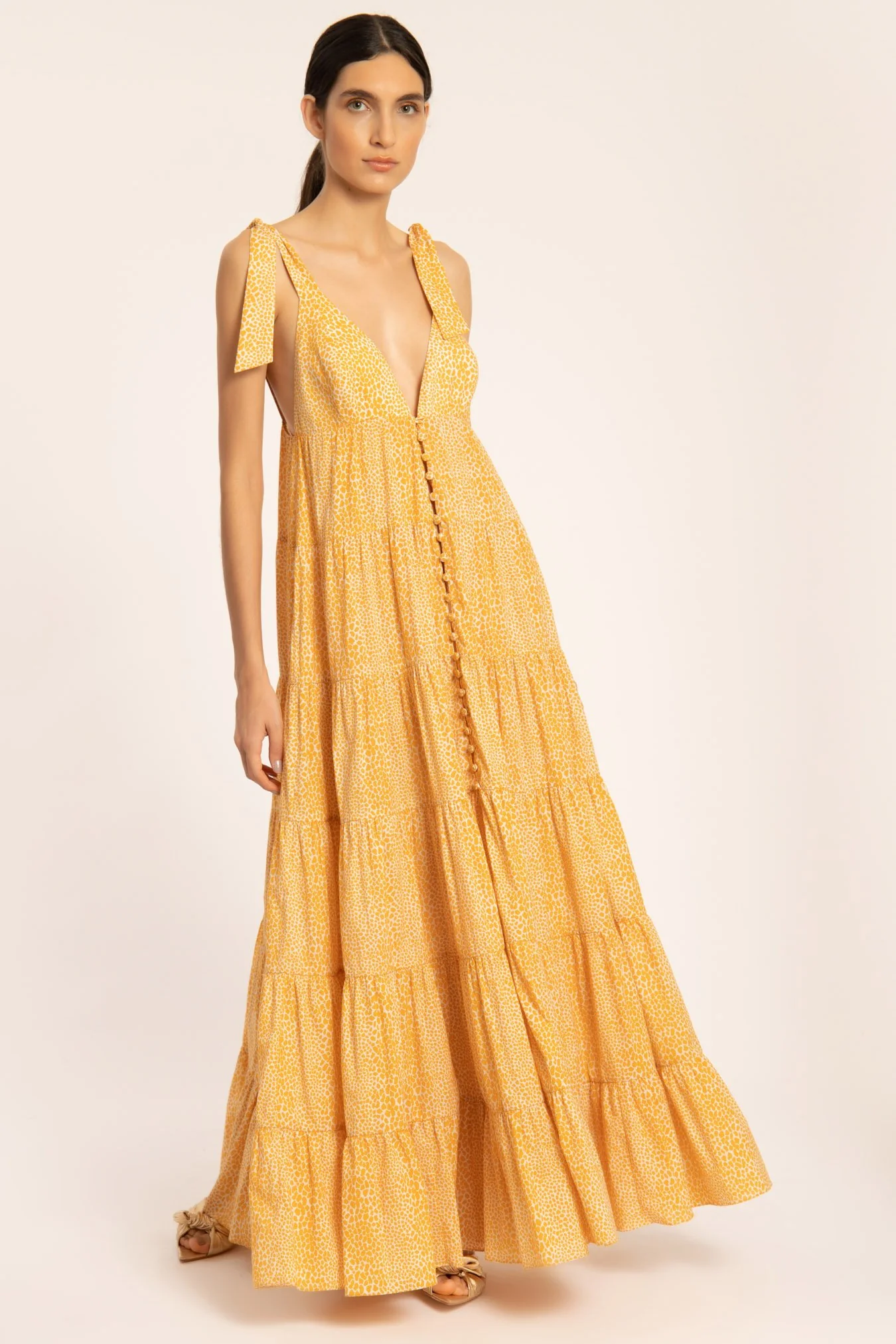 Tortoise Long Dress With Straps - Image 6