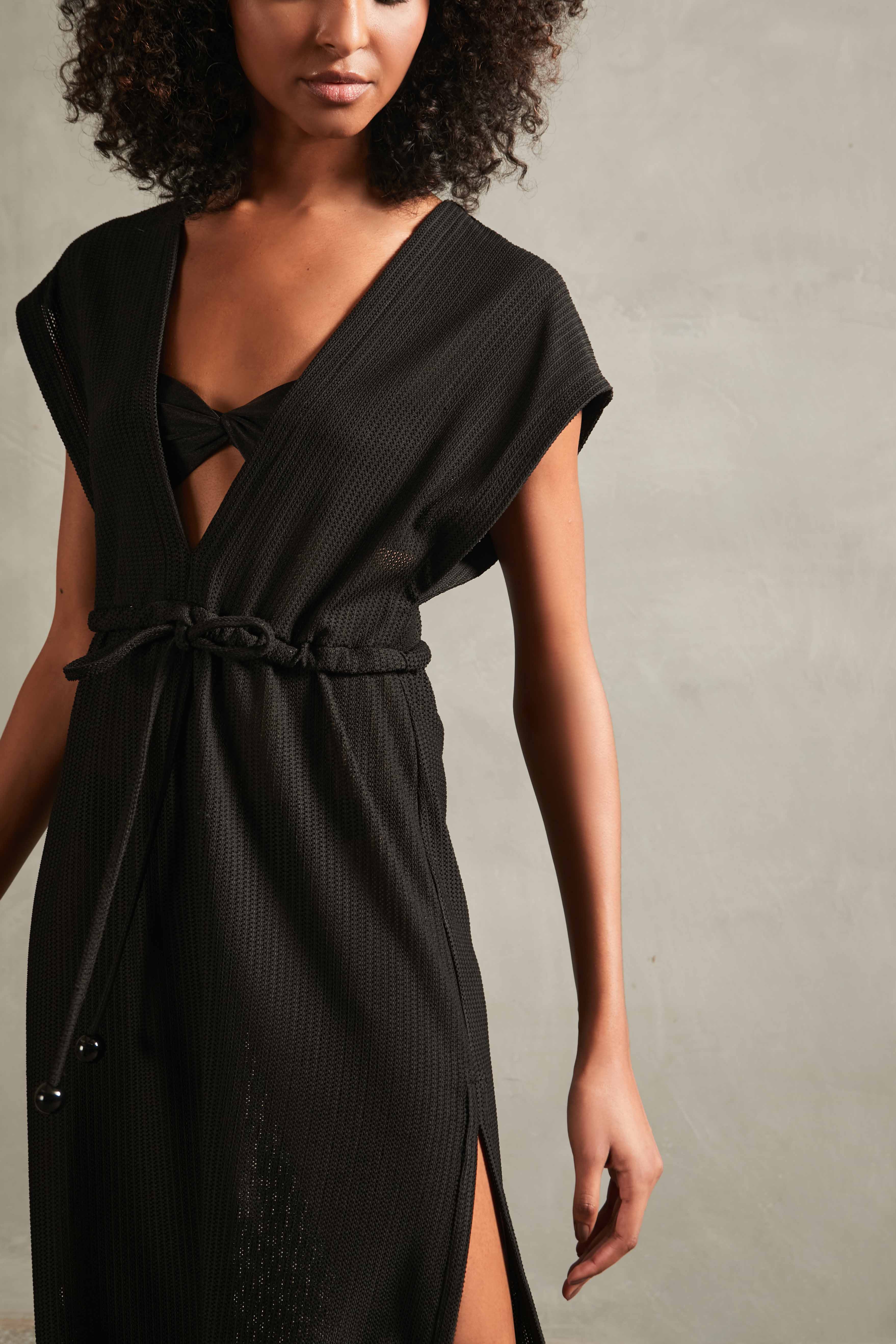 Tricot Frilled Long Dress - Image 3