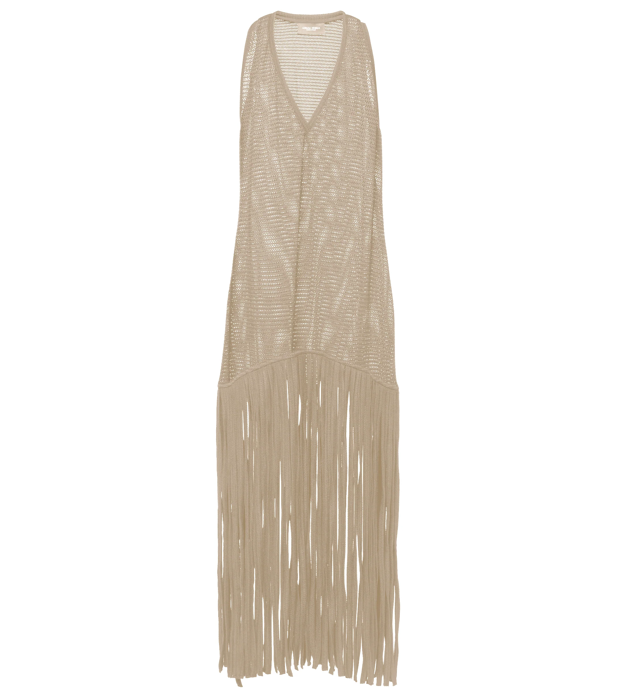 Tricot Knit Long Dress with Fringes - Image 6