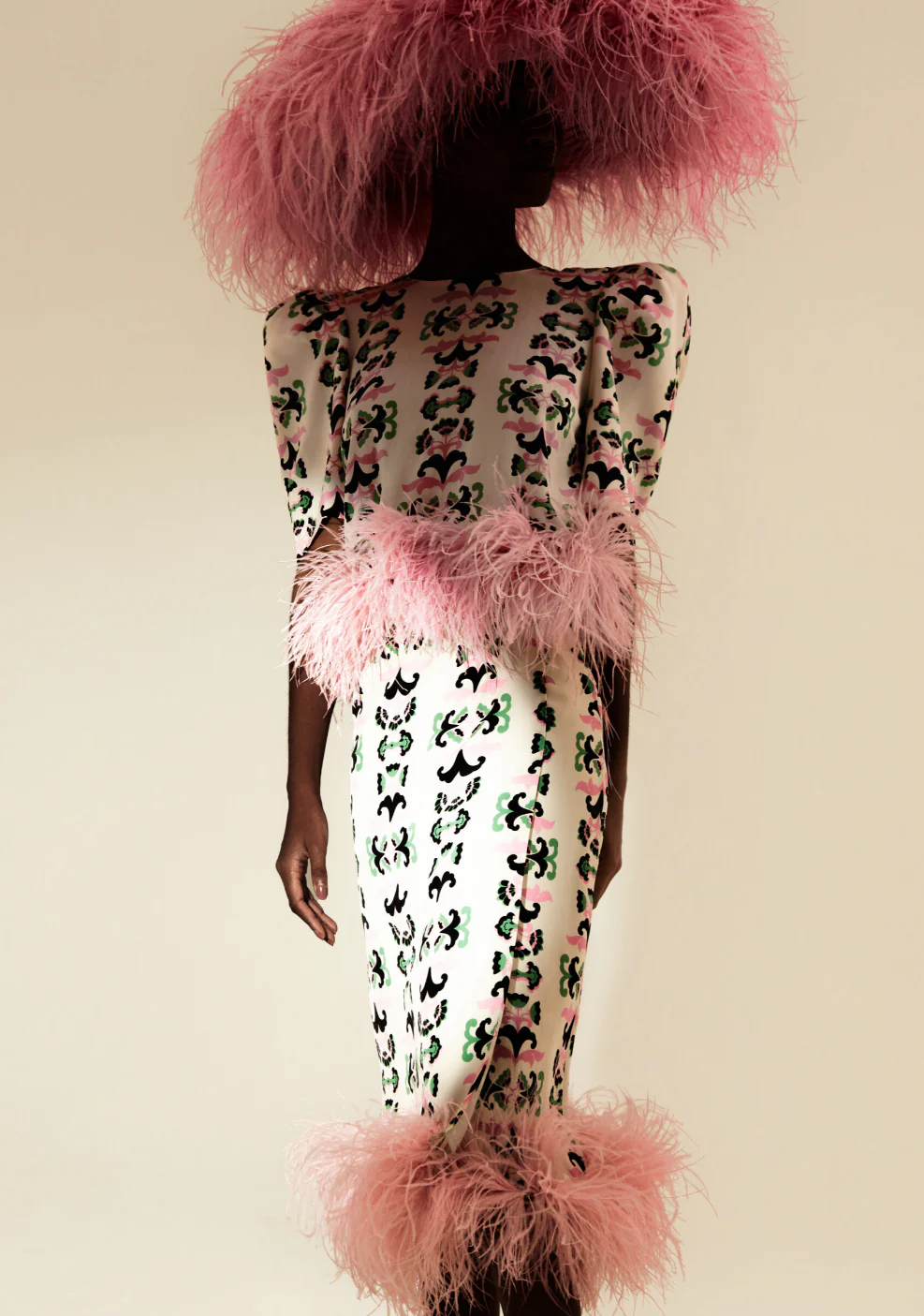 Twisted Flower Pareo Skirt With Feathers - Image 2