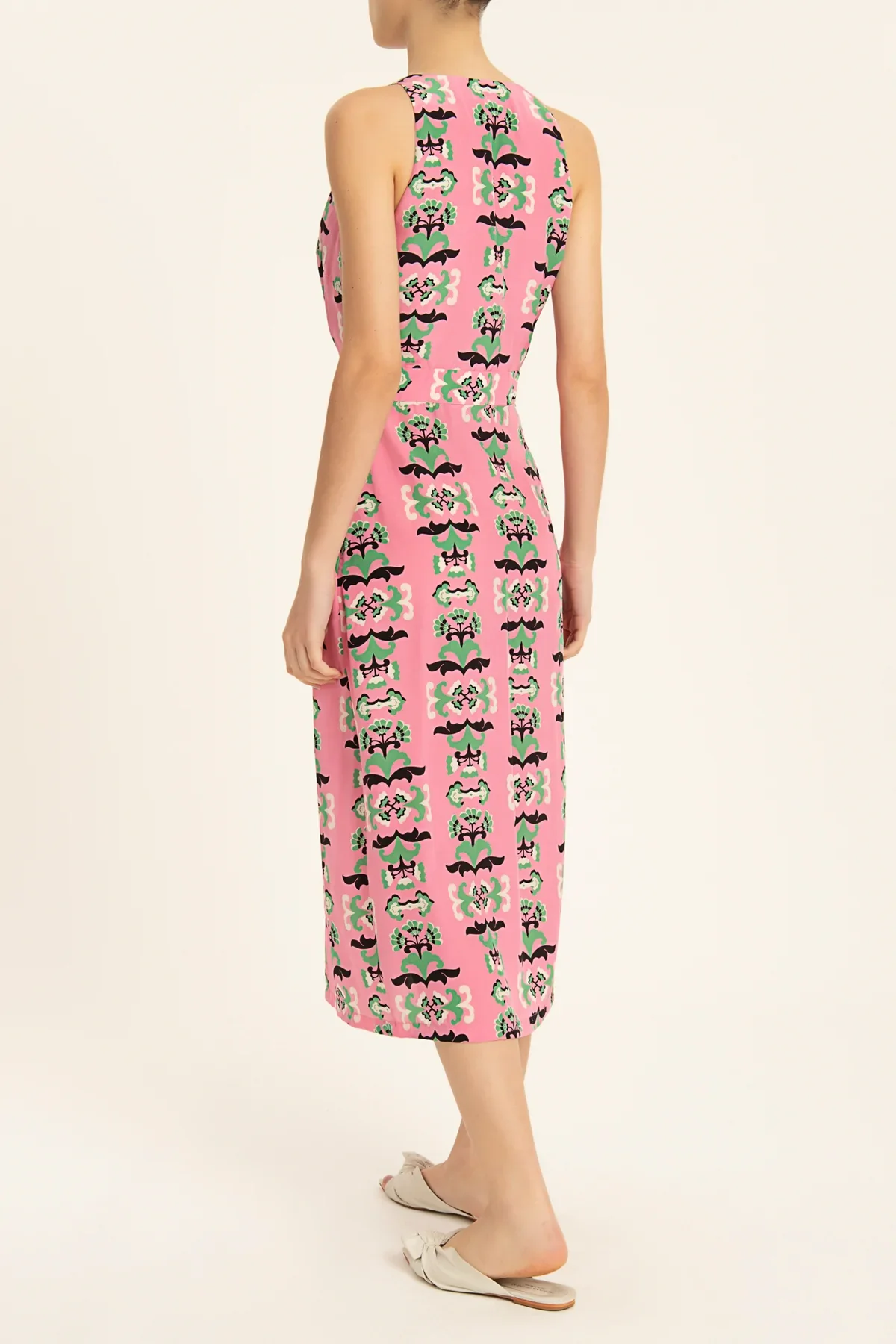 Twisted Flower V-Neck Midi Dress - Image 4