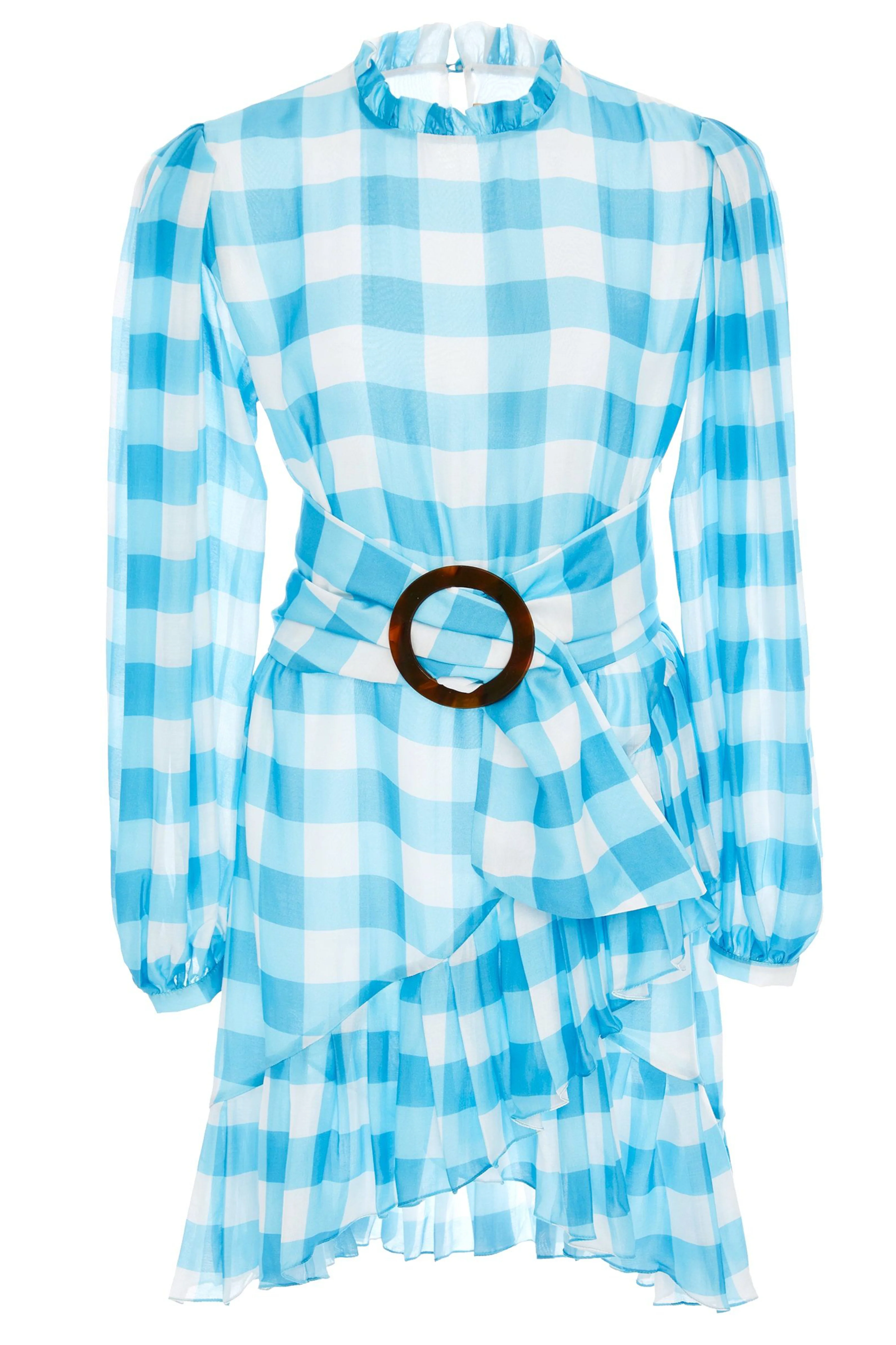 Vichy Short Dress With Hoop And Pleats - Image 2