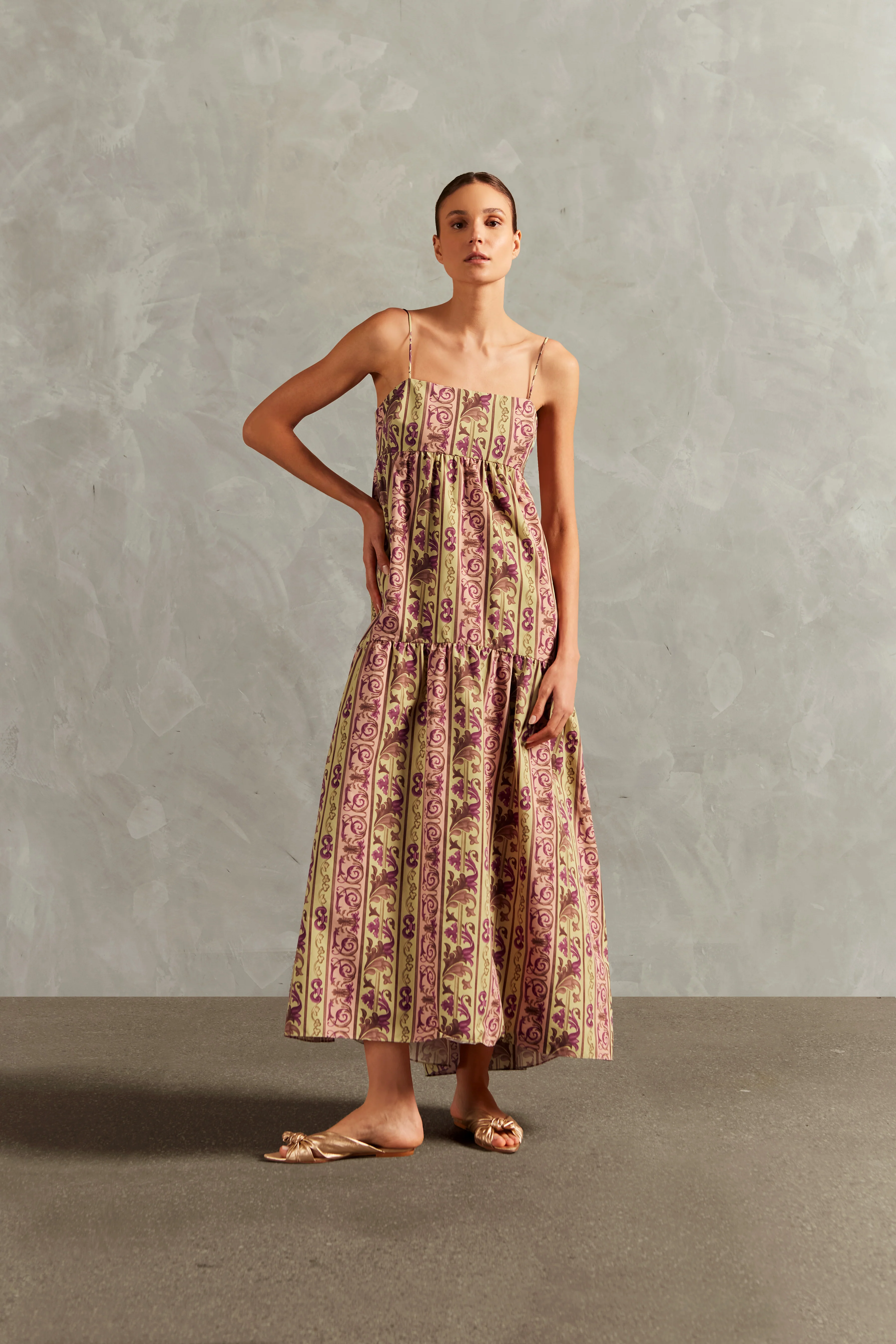 Vintage Citronelle Straps Long Dress