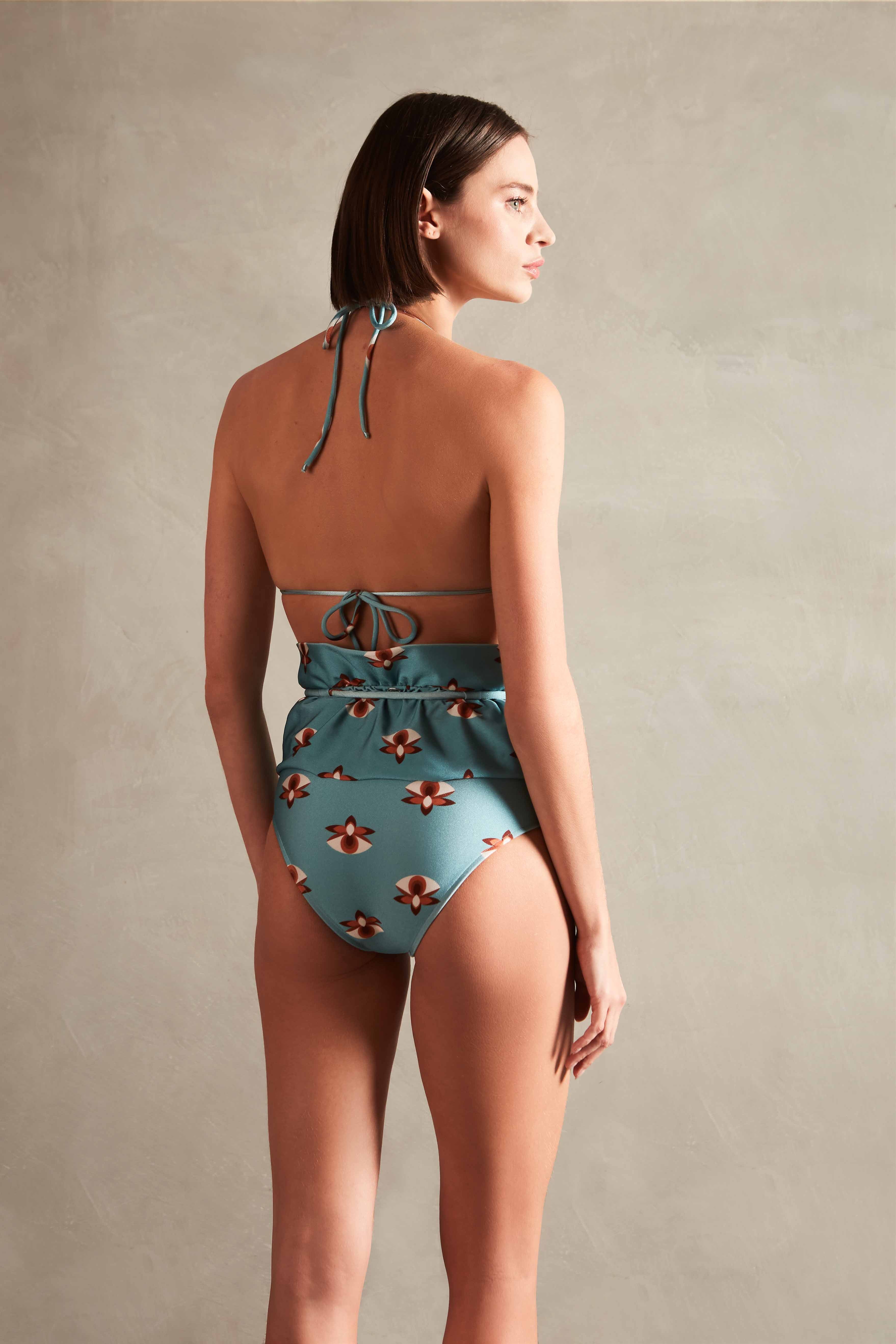 Vintage Orchid High-Waisted Peplum Bikini - Image 2