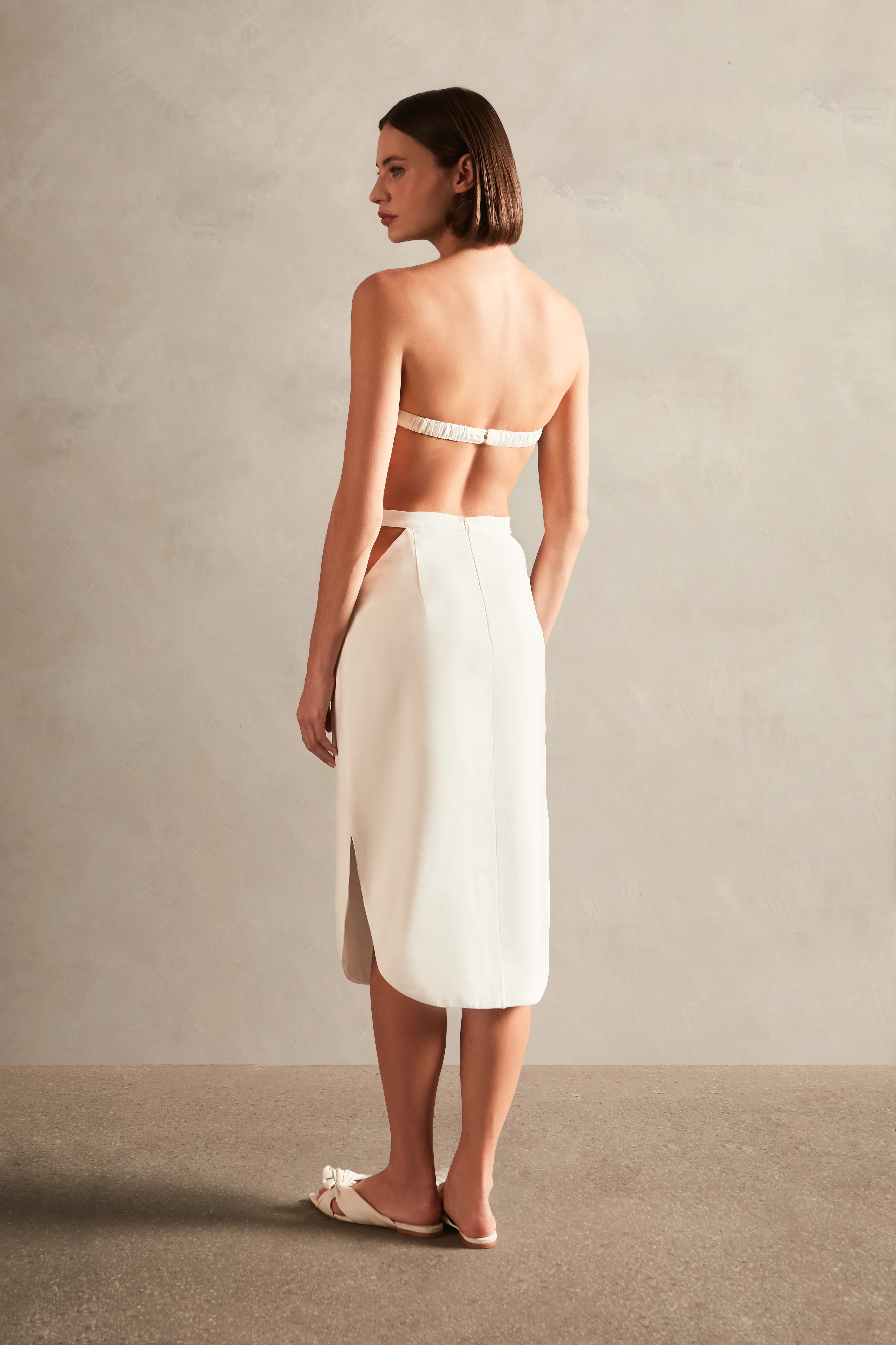 Vintage Orchid Solid Cut-Out Midi Skirt - Image 2