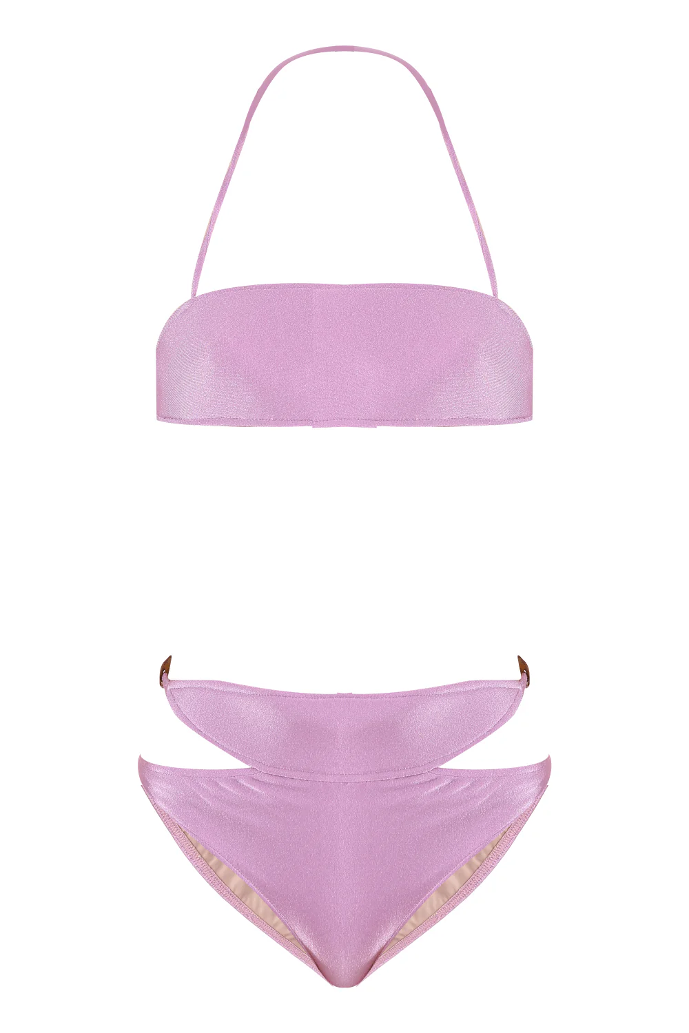 Vintage Orchid Solid High-Waisted Cut-Out Bikini - Image 5