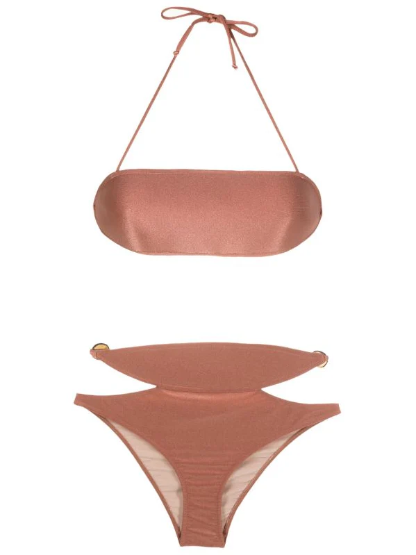 Vintage Orchid Solid High-Waisted Cut-Out Bikini - Image 6