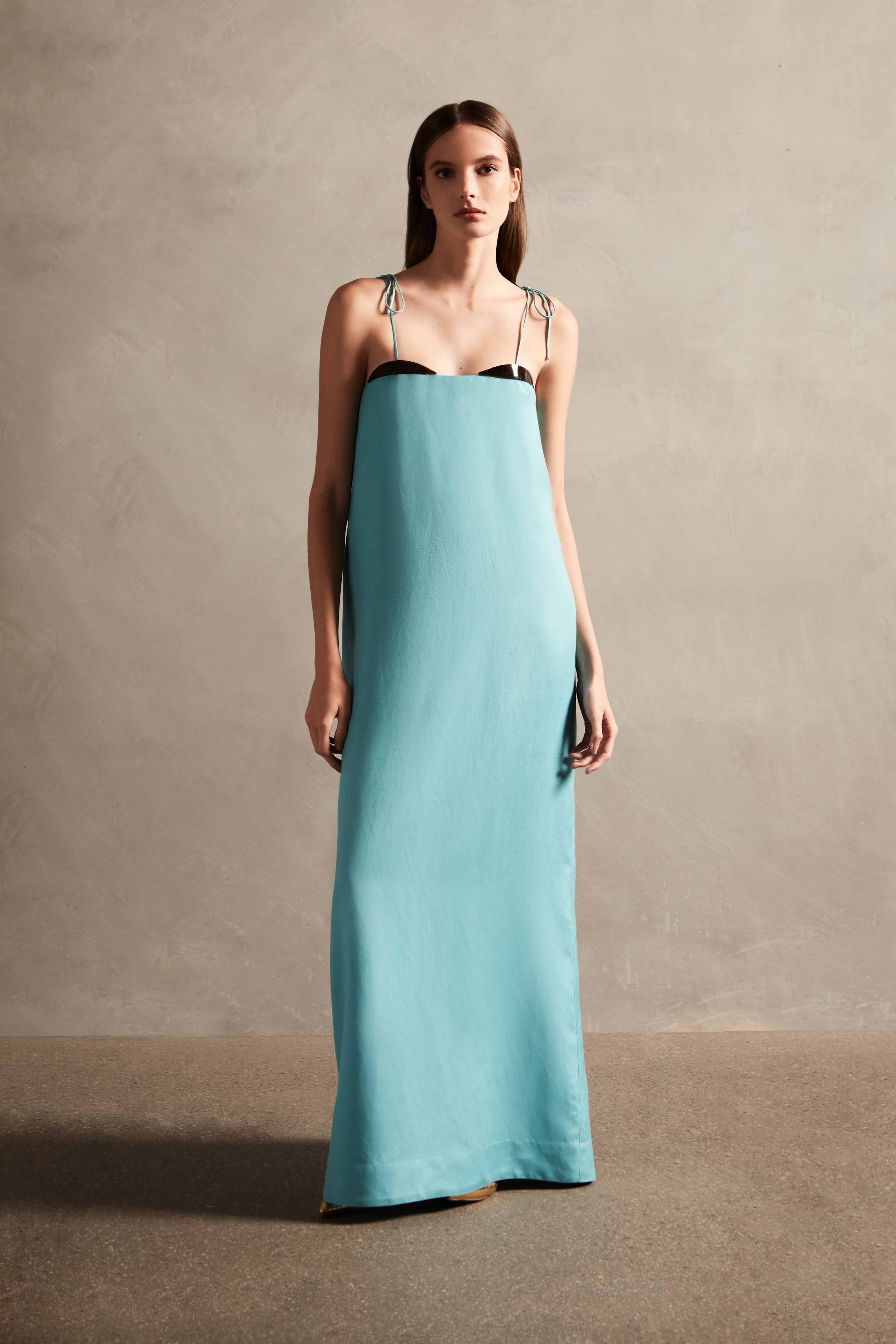 Vintage Orchid Solid Straps Long Dress - Image 2
