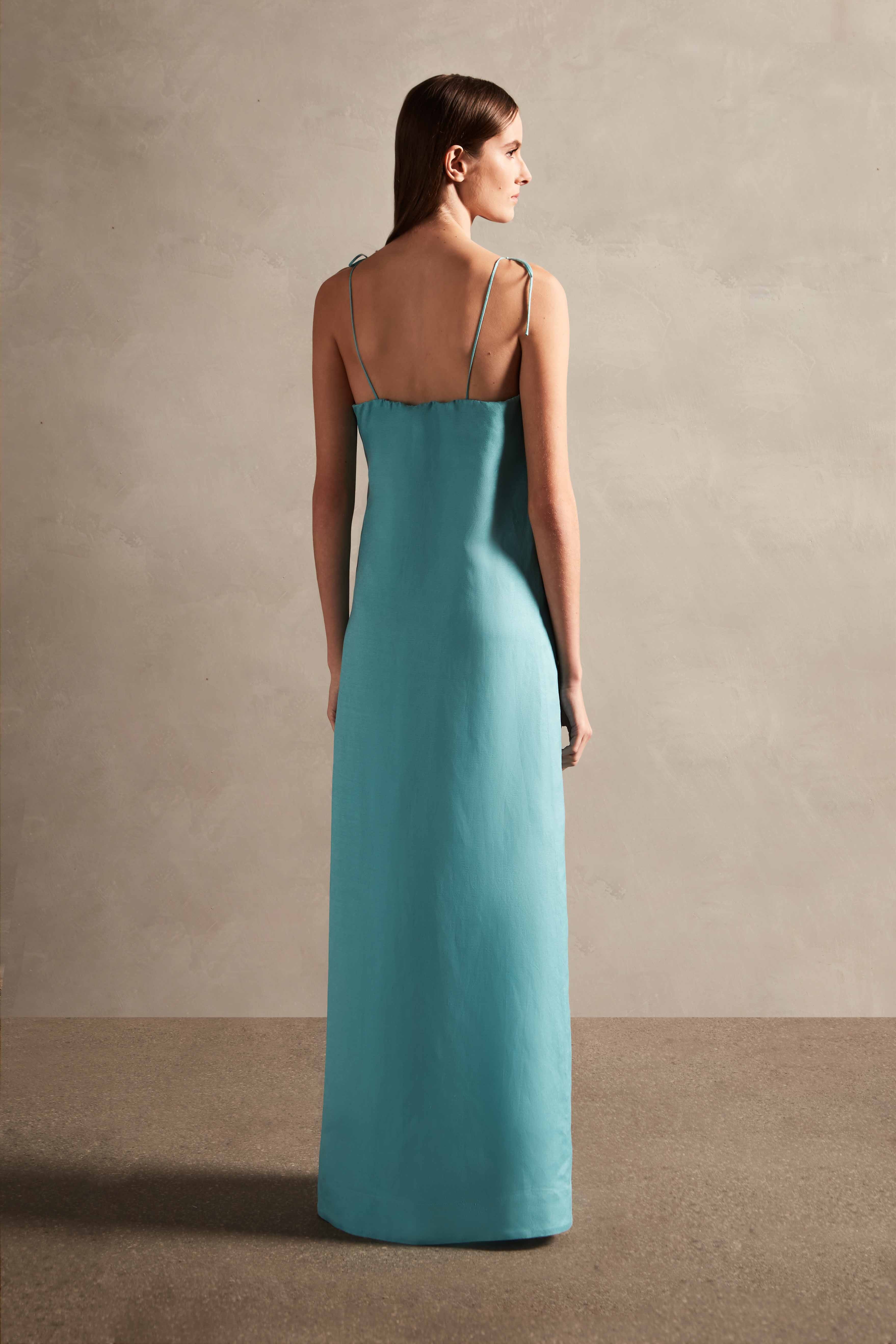 Vintage Orchid Solid Straps Long Dress - Image 3