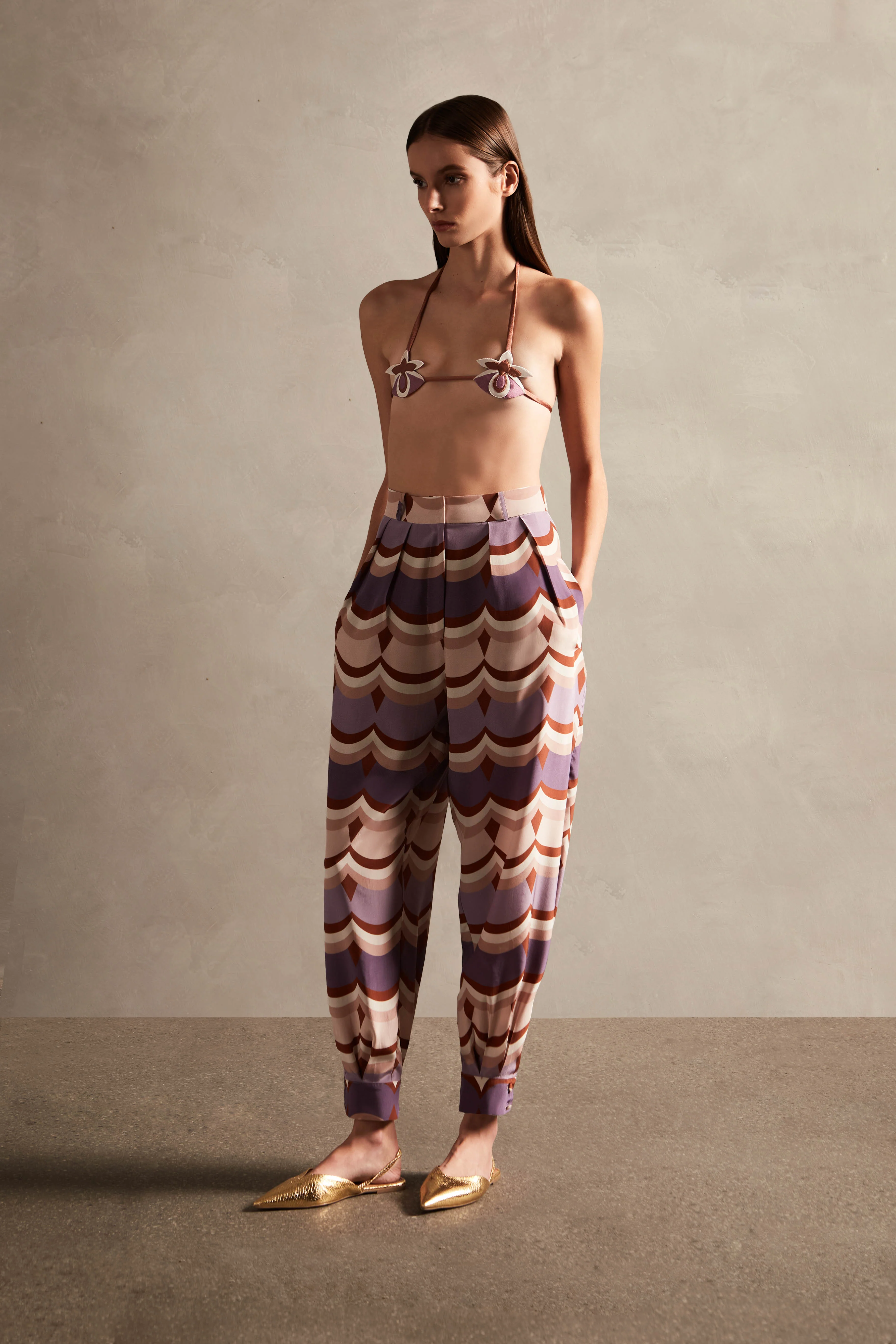 Vintage Waves Carrot Pants