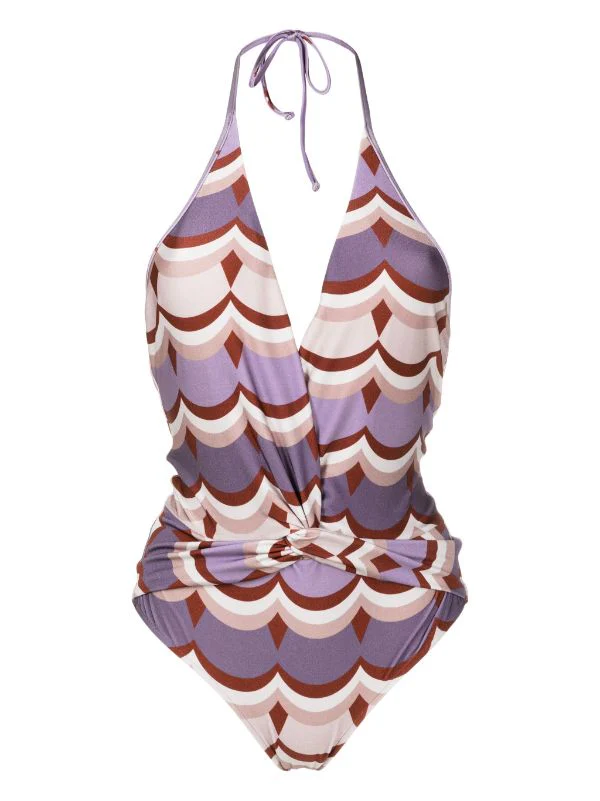 Vintage Waves Halterneck Swimsuit - Image 4