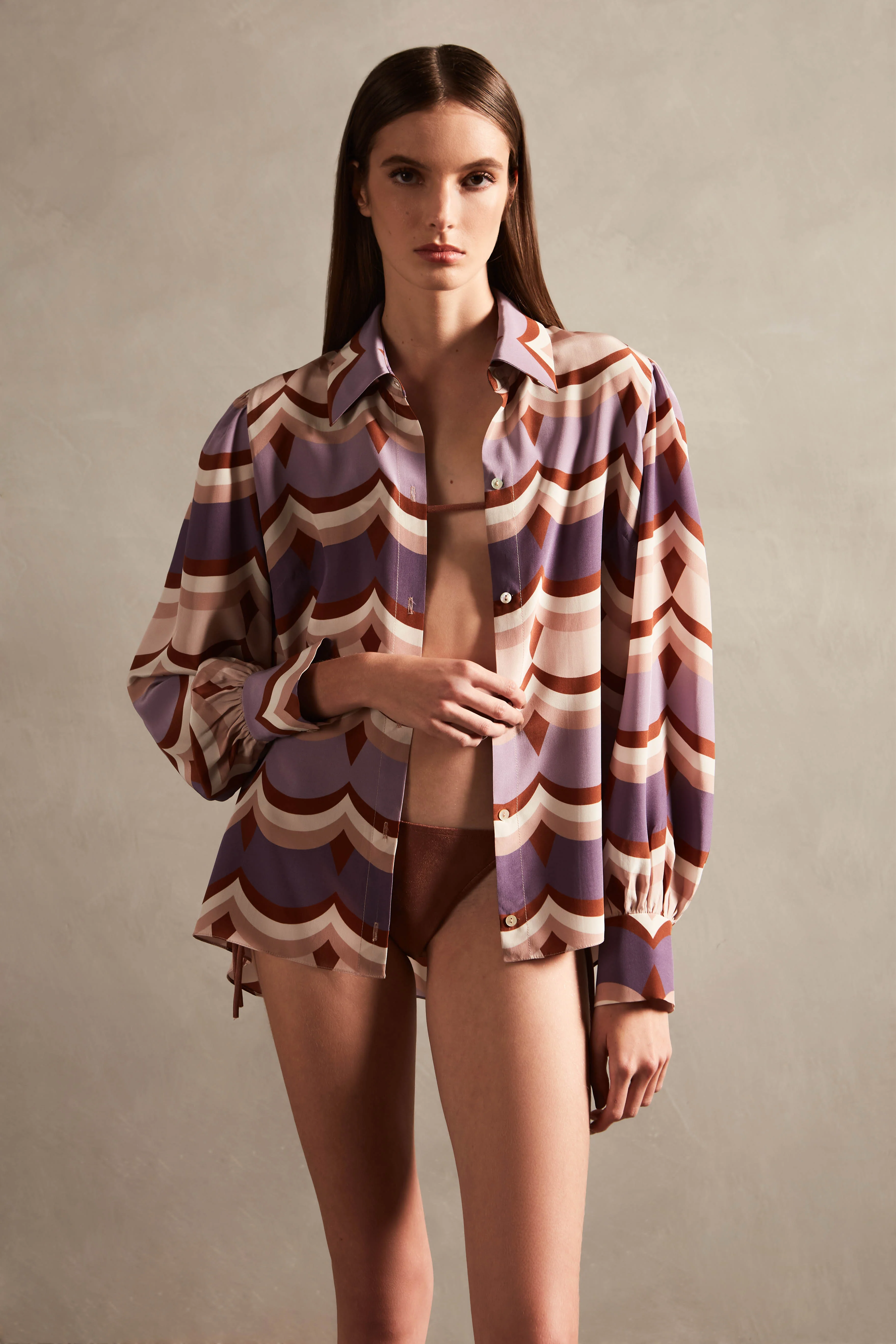 Vintage Waves Long-Sleeved Shirt