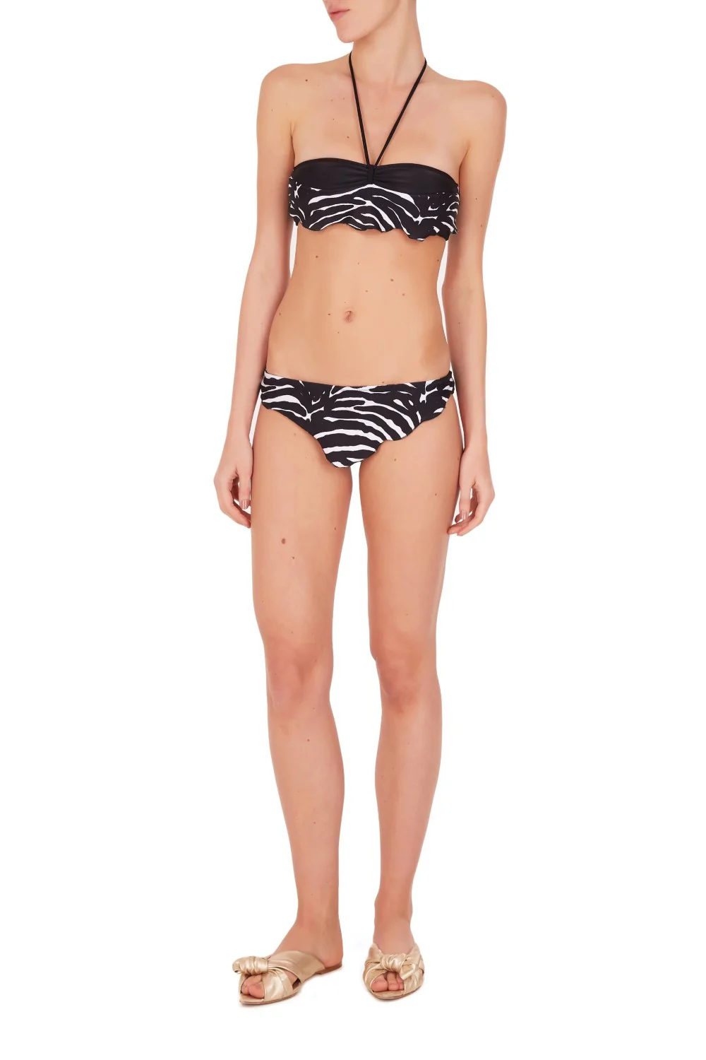 Zebra Strapless Ruffled Bikini - Image 2