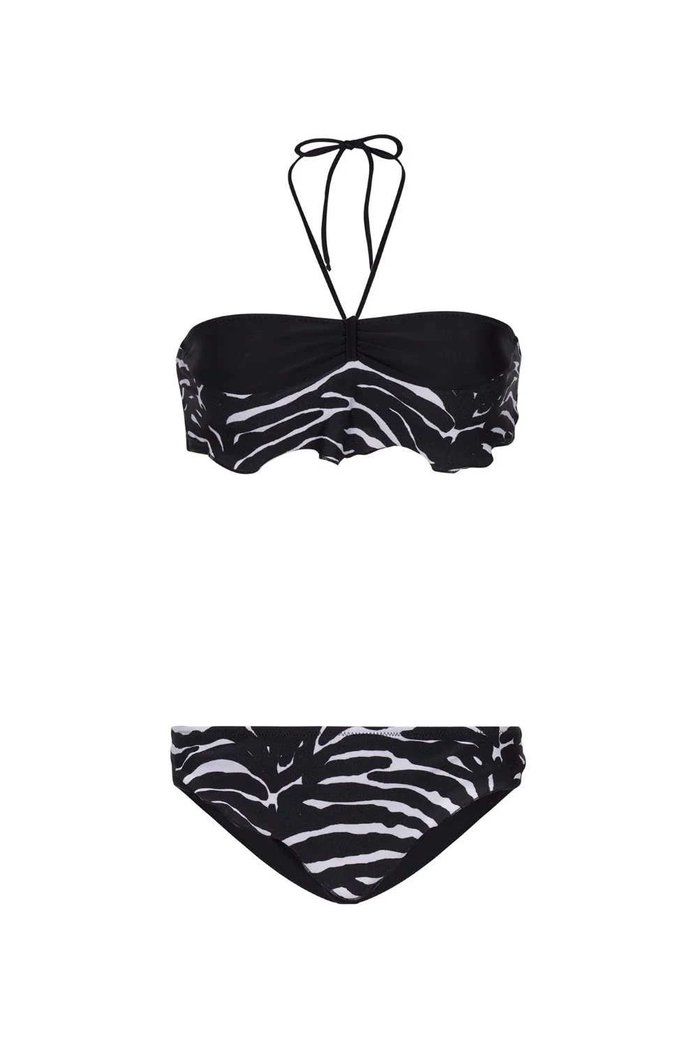 Zebra Strapless Ruffled Bikini - Image 5